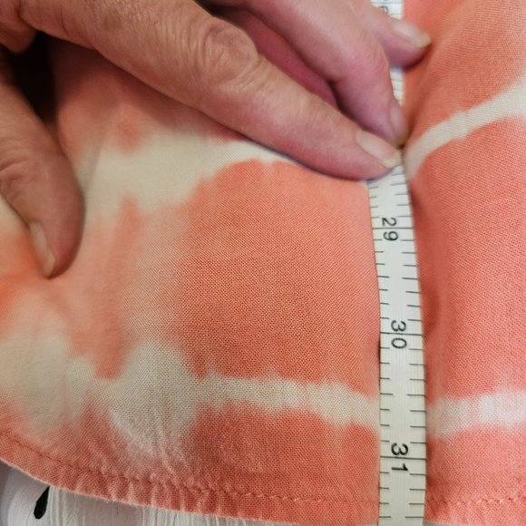GUC Velvet Heart Peach Tie Dye size 2X Button down tunic length - Picture 7 of 7
